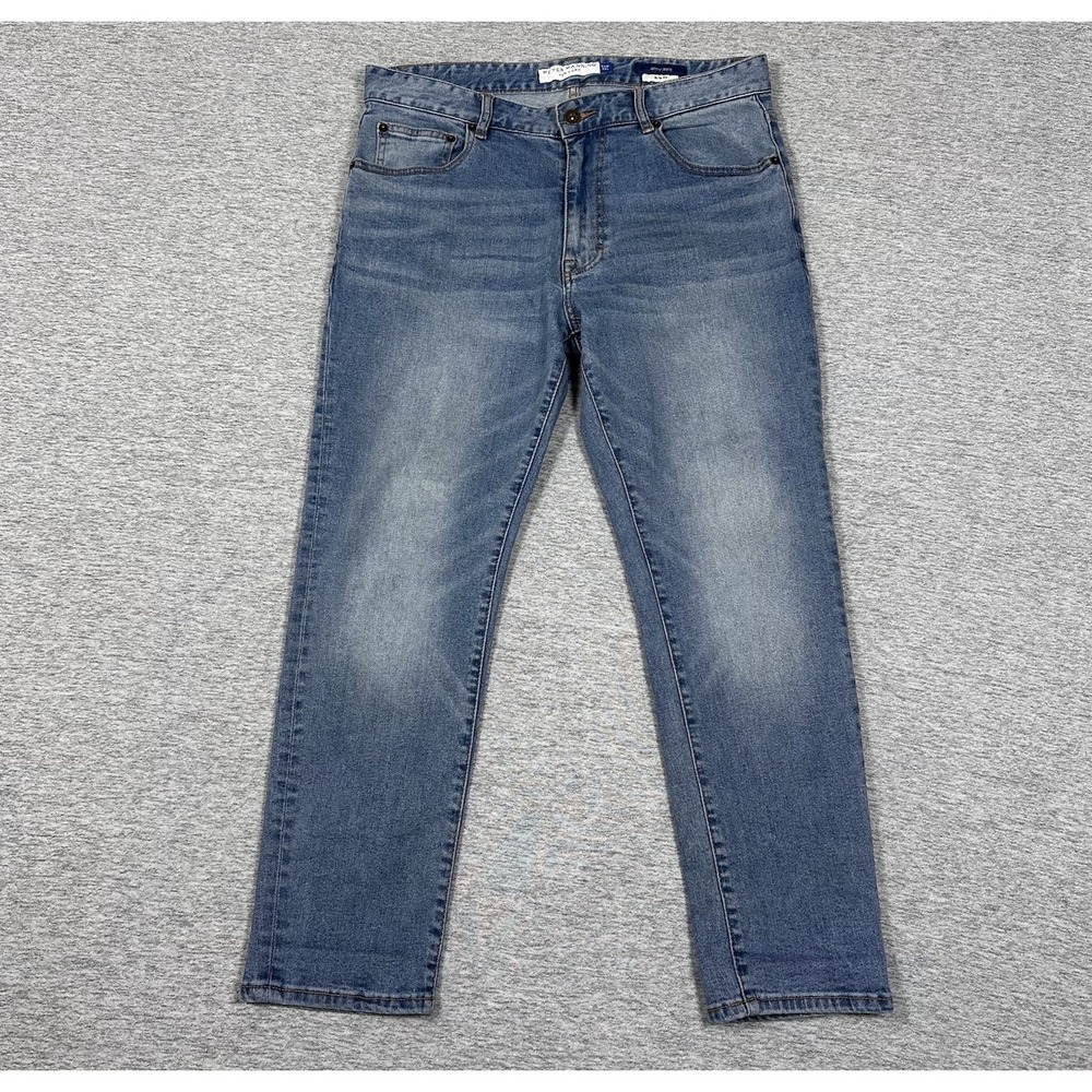 Peter Manning Jeans Mens 32x26 Blue Denim Johnny Slim Fit 5-Pocket Stretch